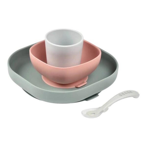 Beaba Silicone Suction Meal Set - Eucalyptus