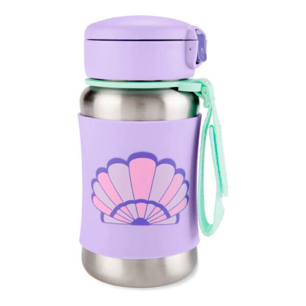 Skip Hop Spark Style Stainless Steel Straw Bottle - Seashell