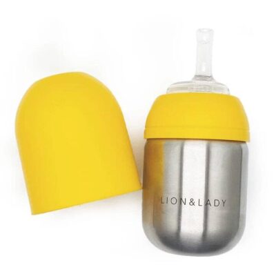 Lion & Lady Stainless Steel Straw Cup - Yellow