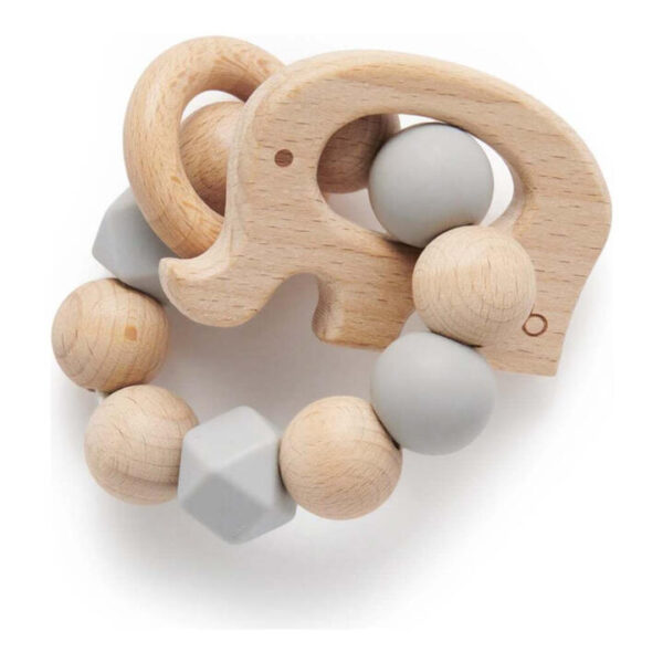 Purebaby Elephant Teething Ring - Grey