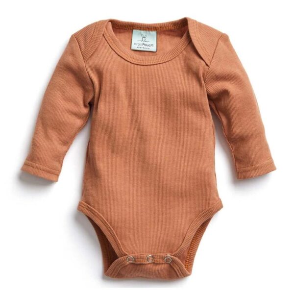 ergoPouch Bodywear Long Sleeve Bodysuit - Chestnut - 0.2 Tog - 0-3m