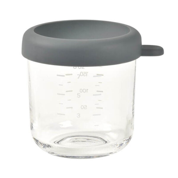 Beaba Glass & Silicone Container 250ml - Mineral Grey