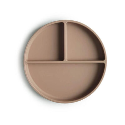 Mushie Silicone Divided Suction Plate - Natural
